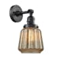 Innovations Lighting Chatham Single Light 12" Tall Bathroom Sconce with Multiple Shade Options Matte Black / Mercury Plated
