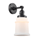 Innovations Lighting Canton Single Light 11" Tall Bathroom Sconce - 3 Way Switch on Socket Matte Black / Matte White