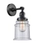 Innovations Lighting Canton Single Light 11" Tall Bathroom Sconce - 3 Way Switch on Socket Matte Black / Seedy