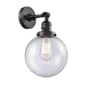 Innovations Lighting Beacon 14" Tall Bathroom Sconce Matte Black / Seedy