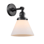 Innovations Lighting Large Cone Single Light 10" Tall Bathroom Sconce with Multiple Shade Options Matte Black / Matte White