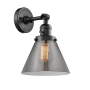 Innovations Lighting Large Cone Single Light 10" Tall Bathroom Sconce with Multiple Shade Options Matte Black / Smoked