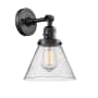 Innovations Lighting Large Cone Single Light 10" Tall Bathroom Sconce with Multiple Shade Options Matte Black / Seedy
