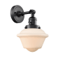 Innovations Lighting Small Oxford Single Light 12" Tall Bathroom Sconce with Multiple Shade Options Matte Black / Matte White