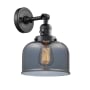 Innovations Lighting Large Bell Single Light 12" Tall Bathroom Sconce with Multiple Shade Options Matte Black / Plated Smoked