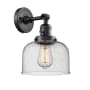 Innovations Lighting Large Bell Single Light 12" Tall Bathroom Sconce with Multiple Shade Options Matte Black / Seedy