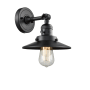 Innovations Lighting Railroad Single Light 8" Tall Bathroom Sconce with Multiple Shade Options Matte Black / Metal