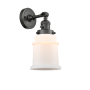 Innovations Lighting Canton Single Light 11" Tall Bathroom Sconce - 3 Way Switch on Socket Oil Rubbed Bronze / Matte White