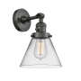 Innovations Lighting Large Cone Single Light 10" Tall Bathroom Sconce with Multiple Shade Options Oil Rubbed Bronze / Clear