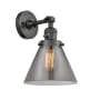 Innovations Lighting Large Cone Single Light 10" Tall Bathroom Sconce with Multiple Shade Options Oil Rubbed Bronze / Smoked