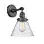 Innovations Lighting Large Cone Single Light 10" Tall Bathroom Sconce with Multiple Shade Options Oil Rubbed Bronze / Seedy