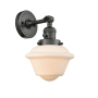 Innovations Lighting Small Oxford Single Light 12" Tall Bathroom Sconce with Multiple Shade Options Oil Rubbed Bronze / Matte White