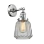 Innovations Lighting Chatham Single Light 12" Tall Bathroom Sconce with Multiple Shade Options Polished Chrome / Clear