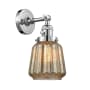 Innovations Lighting Chatham Single Light 12" Tall Bathroom Sconce with Multiple Shade Options Polished Chrome / Mercury