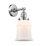 Innovations Lighting Canton Single Light 11" Tall Bathroom Sconce - 3 Way Switch on Socket Polished Chrome / Matte White