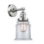 Innovations Lighting Canton Single Light 11" Tall Bathroom Sconce - 3 Way Switch on Socket Polished Chrome / Clear