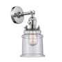 Innovations Lighting Canton Single Light 11" Tall Bathroom Sconce - 3 Way Switch on Socket Polished Chrome / Seedy