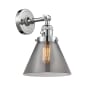 Innovations Lighting Large Cone Single Light 10" Tall Bathroom Sconce with Multiple Shade Options Polished Chrome / Smoked