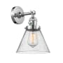 Innovations Lighting Large Cone Single Light 10" Tall Bathroom Sconce with Multiple Shade Options Polished Chrome / Seedy