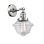 Innovations Lighting Small Oxford Single Light 12" Tall Bathroom Sconce with Multiple Shade Options Polished Chrome / Clear