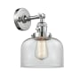 Innovations Lighting Large Bell Single Light 12" Tall Bathroom Sconce with Multiple Shade Options Polished Chrome / Clear