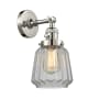 Innovations Lighting Chatham Single Light 12" Tall Bathroom Sconce with Multiple Shade Options Polished Nickel / Clear