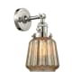 Innovations Lighting Chatham Single Light 12" Tall Bathroom Sconce with Multiple Shade Options Polished Nickel / Mercury