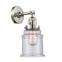 Innovations Lighting Canton Single Light 11" Tall Bathroom Sconce - 3 Way Switch on Socket Polished Nickel / Seedy