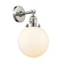 Innovations Lighting Beacon 14" Tall Bathroom Sconce Polished Nickel / Matte White