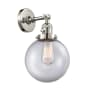 Innovations Lighting Beacon 14" Tall Bathroom Sconce Polished Nickel / Clear