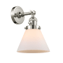 Innovations Lighting Large Cone Single Light 10" Tall Bathroom Sconce with Multiple Shade Options Polished Nickel / Matte White