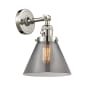 Innovations Lighting Large Cone Single Light 10" Tall Bathroom Sconce with Multiple Shade Options Polished Nickel / Smoked