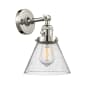 Innovations Lighting Large Cone Single Light 10" Tall Bathroom Sconce with Multiple Shade Options Polished Nickel / Seedy