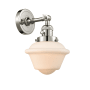 Innovations Lighting Small Oxford Single Light 12" Tall Bathroom Sconce with Multiple Shade Options Polished Nickel / Matte White