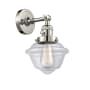 Innovations Lighting Small Oxford Single Light 12" Tall Bathroom Sconce with Multiple Shade Options Polished Nickel / Clear