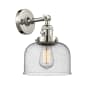 Innovations Lighting Large Bell Single Light 12" Tall Bathroom Sconce with Multiple Shade Options Polished Nickel / Seedy