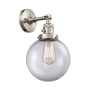 Innovations Lighting Beacon 14" Tall Bathroom Sconce Brushed Satin Nickel / Clear