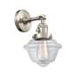 Innovations Lighting Small Oxford Single Light 12" Tall Bathroom Sconce with Multiple Shade Options Brushed Satin Nickel / Clear