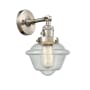Innovations Lighting Small Oxford Single Light 12" Tall Bathroom Sconce with Multiple Shade Options Brushed Satin Nickel / Seedy