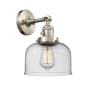 Innovations Lighting Large Bell Single Light 12" Tall Bathroom Sconce with Multiple Shade Options Brushed Satin Nickel / Seedy