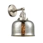 Innovations Lighting Large Bell Single Light 12" Tall Bathroom Sconce with Multiple Shade Options Brushed Satin Nickel / Silver Plated Mercury