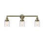 Innovations Lighting Bell 3 Light 30" Wide Vanity Light Antique Brass / Deco Swirl