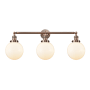 Innovations Lighting Beacon 3 Light 32" Wide Vanity Light Antique Copper / Matte White Cased