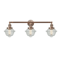 Innovations Lighting Small Oxford 3 Light 34" Wide Bathroom Vanity Light with Multiple Shade Options Antique Copper / Seedy