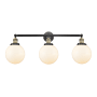 Innovations Lighting Beacon 3 Light 32" Wide Vanity Light Black Antique Brass / Matte White