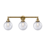 Innovations Lighting Beacon 3 Light 32" Wide Vanity Light Brushed Brass / Seedy