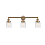 Innovations Lighting Bell 3 Light 30" Wide Vanity Light Brushed Brass / Deco Swirl