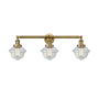Innovations Lighting Small Oxford 3 Light 34" Wide Bathroom Vanity Light with Multiple Shade Options Brushed Brass / Clear