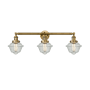 Innovations Lighting Small Oxford 3 Light 34" Wide Bathroom Vanity Light with Multiple Shade Options Brushed Brass / Seedy