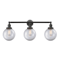 Innovations Lighting Beacon 3 Light 32" Wide Vanity Light Matte Black / Clear